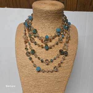 Aldo 4-Strand Cascading Crystal Bead Necklace